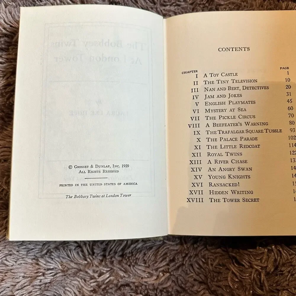 Bobbsey Twins At The London Tower By Laura Lee Hope vintage collectible book